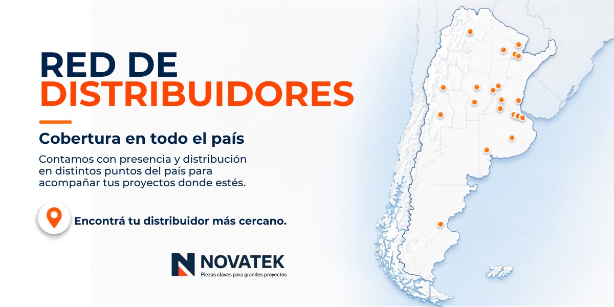 Red de distribuidores Novatek: cobertura en todo el país.